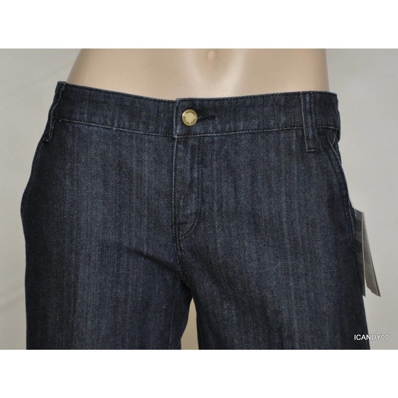 Michael Kors Wide Flare Leg Jeans Pants Trousers Dark Indigo Wash 4 Nwt $125 - Picture 2 of 5